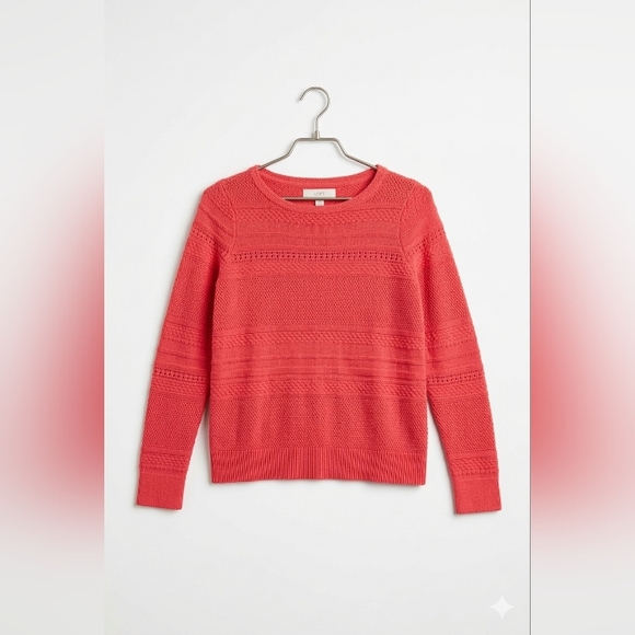 LOFT Sweaters - LOFT Red Crew Neck Sweater~Size Large